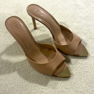 NWT INC Peep-toe Heeled Slippers Size 10